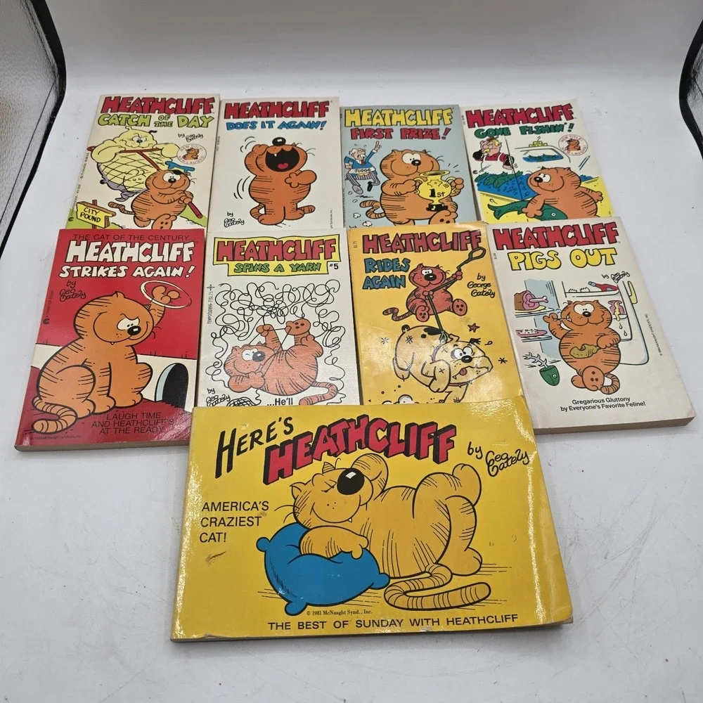 Vintage 80s Heathcliff Book Lot of 9 Books